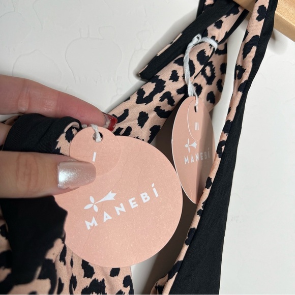 NWT MANEBI Tie-up One Piece Leopard Reversible Swimsuit - Picture 11 of 12